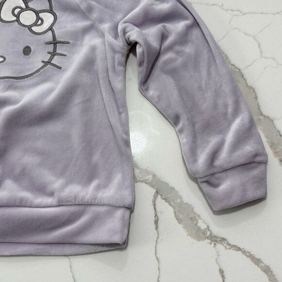 Hello Kitty Toddler Girls Purple Lavender Long Sleeve Soft Velour Sweatshirt 3T - Picture 6 of 16